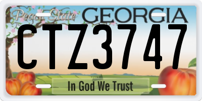 GA license plate CTZ3747