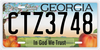 GA license plate CTZ3748