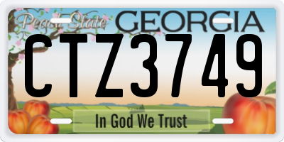 GA license plate CTZ3749