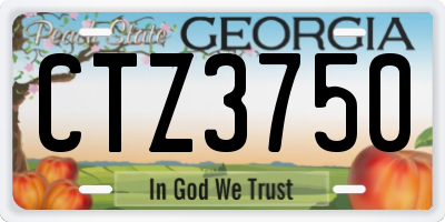 GA license plate CTZ3750