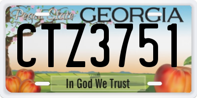 GA license plate CTZ3751