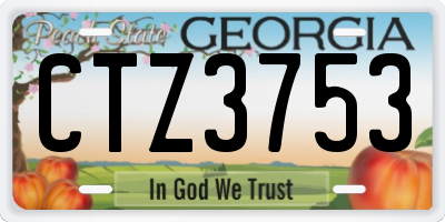 GA license plate CTZ3753