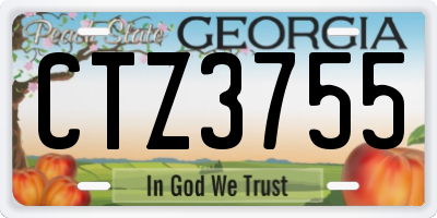 GA license plate CTZ3755