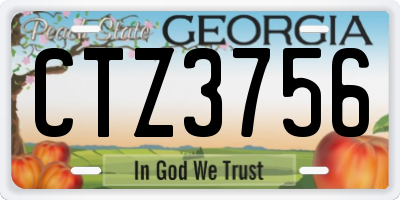 GA license plate CTZ3756