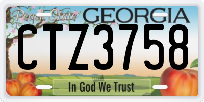 GA license plate CTZ3758