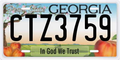 GA license plate CTZ3759