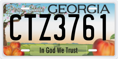 GA license plate CTZ3761