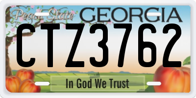 GA license plate CTZ3762
