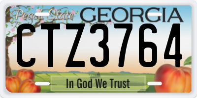 GA license plate CTZ3764