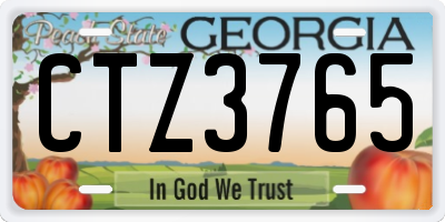 GA license plate CTZ3765