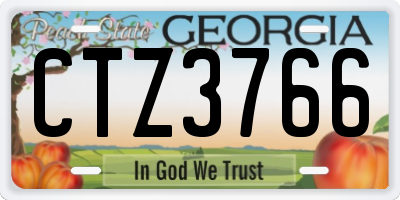 GA license plate CTZ3766