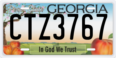 GA license plate CTZ3767