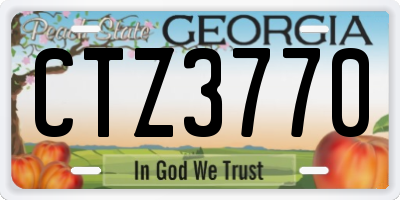 GA license plate CTZ3770