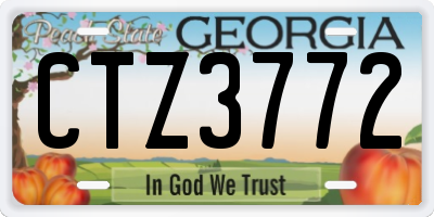 GA license plate CTZ3772