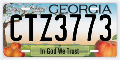 GA license plate CTZ3773
