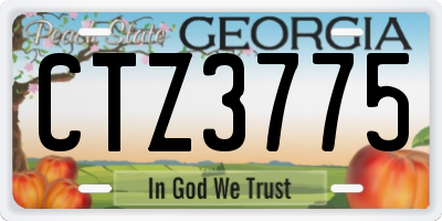 GA license plate CTZ3775