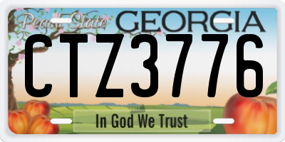 GA license plate CTZ3776