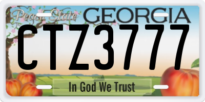 GA license plate CTZ3777