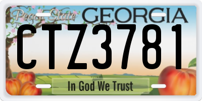 GA license plate CTZ3781