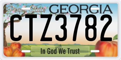 GA license plate CTZ3782