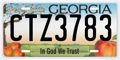 GA license plate CTZ3783
