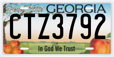 GA license plate CTZ3792