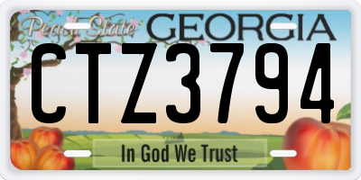 GA license plate CTZ3794