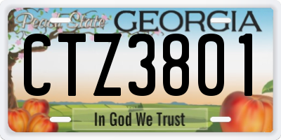 GA license plate CTZ3801