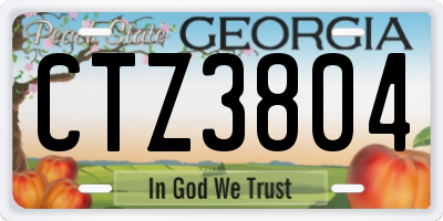 GA license plate CTZ3804