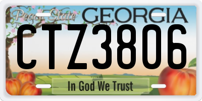 GA license plate CTZ3806