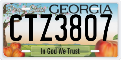 GA license plate CTZ3807