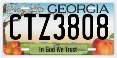 GA license plate CTZ3808