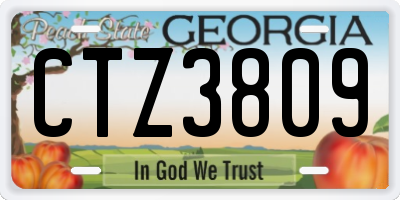 GA license plate CTZ3809