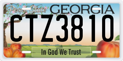 GA license plate CTZ3810