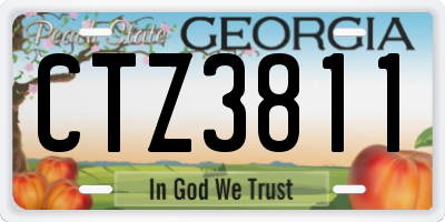GA license plate CTZ3811