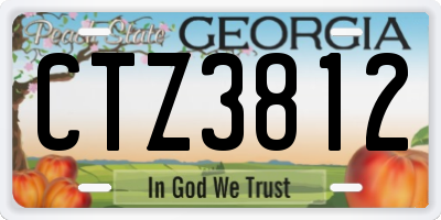 GA license plate CTZ3812