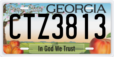GA license plate CTZ3813