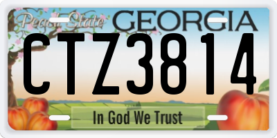 GA license plate CTZ3814