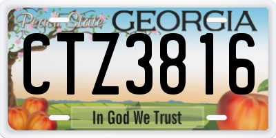 GA license plate CTZ3816