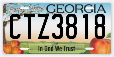 GA license plate CTZ3818