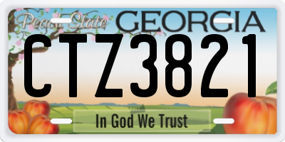 GA license plate CTZ3821