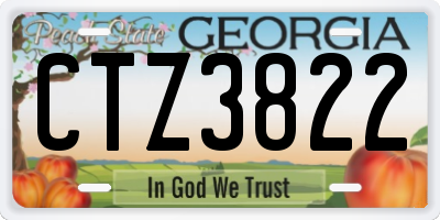 GA license plate CTZ3822