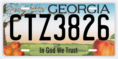 GA license plate CTZ3826