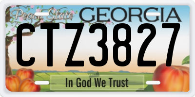GA license plate CTZ3827