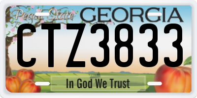 GA license plate CTZ3833