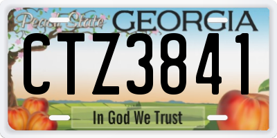 GA license plate CTZ3841
