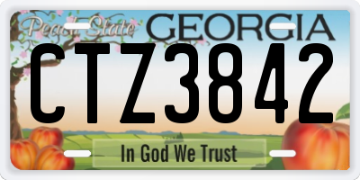 GA license plate CTZ3842