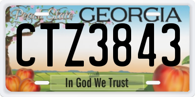 GA license plate CTZ3843