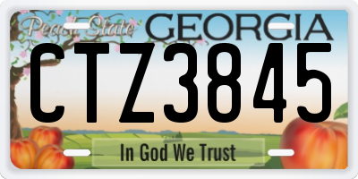 GA license plate CTZ3845
