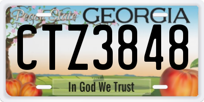 GA license plate CTZ3848